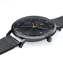 Montre homme pierre lannier inti acier noir - analogiques - edora - 1