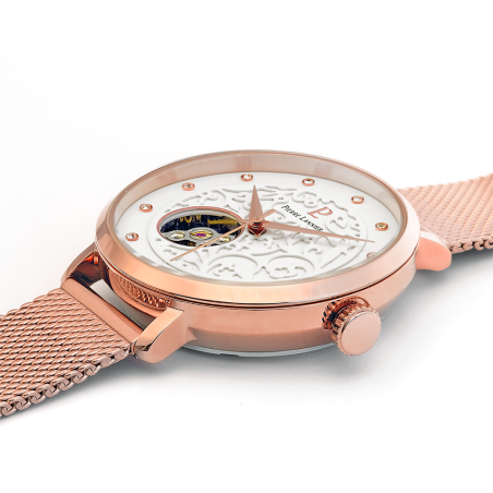 Montre femme pierre lannier eolia automatique acier doré rose – accueil