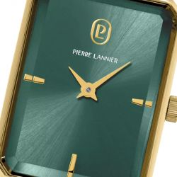 Montre femme pierre lannier ariane doré cadran vert bracelet cuir vert 12 mm 006l577 - montres-femme - edora - 1