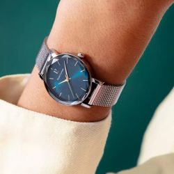 Montre femme pierre lannier multiples argenté cadran vert bracelet acier milanais argenté 14 mm 009m671 - montres-femme - edora - 1