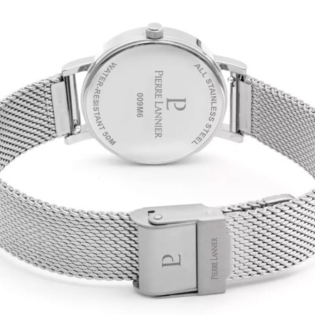 Montre femme pierre lannier multiples argenté cadran vert bracelet acier milanais argenté 14 mm 009m671 – montres françaises