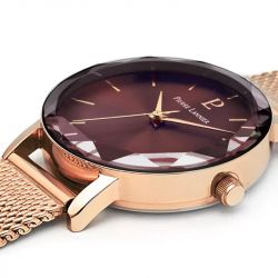 Montre femme pierre lannier multiples doré-rose cadran chocolat bracelet acier milanais doré-rose 14 mm 010p988 - montres-femme - edora - 1