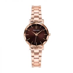 Montre femme pierre lannier multiples doré-rose cadran chocolat bracelet acier doré-rose 14 mm 012p988 - montres-femme - edora - 0