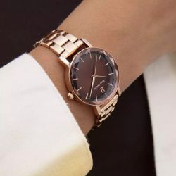 Montre femme pierre lannier multiples doré-rose cadran chocolat bracelet acier doré-rose 14 mm 012p988 - montres-femme - edora - 1