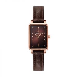 Montre femme pierre lannier  ariane doré-rose cadran chocolat bracelet cuir chocolat 050k984 - montres-femme - edora - 0
