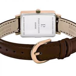 Montre femme pierre lannier  ariane doré-rose cadran chocolat bracelet cuir chocolat 050k984 - montres-femme - edora - 3