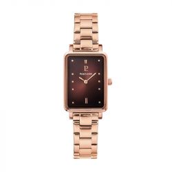 Montre femme pierre lannier ariane doré-rose cadran chocolat bracelet acier doré-rose 052j988 - montres-femme - edora - 0