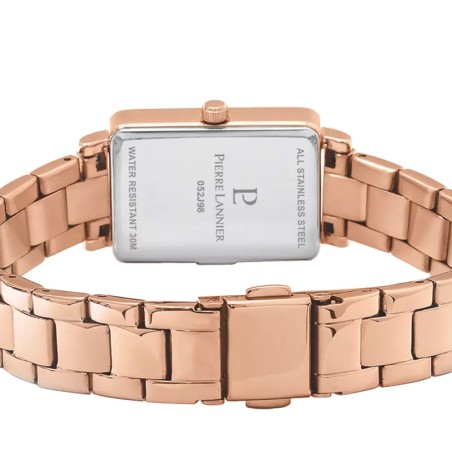Montre femme pierre lannier ariane doré-rose cadran chocolat bracelet acier doré-rose 052j988 – montres françaises