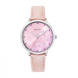 Montre femme pierre lannier tallia argenté cadran rose bracelet cuir rose 062k655 - fete-des-meres - edora - 0