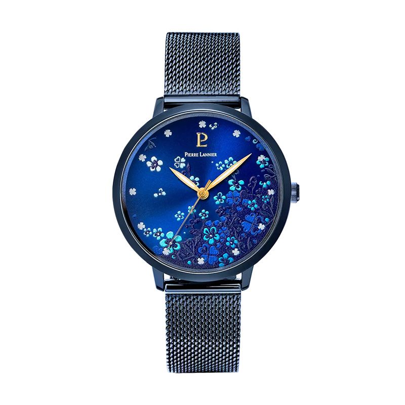 Montre femme pierre lannier tallia cadran bleu bracelet acier milanais bleu 063g869 - fete-des-meres - edora