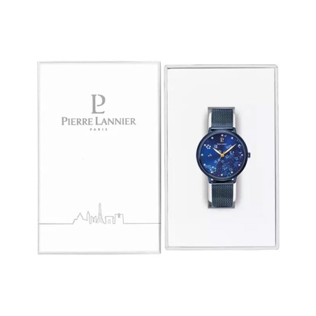 Montre femme pierre lannier tallia cadran bleu bracelet acier milanais bleu 063g869 – montres françaises