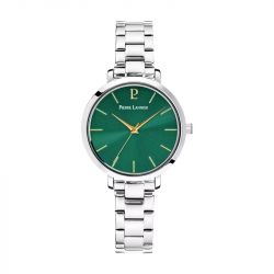Montre femme pierre lannier chouquette argenté cadran vert bracelet acier argenté 078j691 - montres-femme - edora - 0