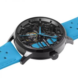 Montre femme pierre lannier paddock noir cadran noir bracelet cuir bleu 141k671 - montres-femme - edora - 2