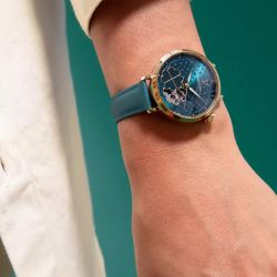 Montre femme pierre lannier esperance doré cadran vert bracelet cuir vert 147k577 - montres-femme - edora - 1