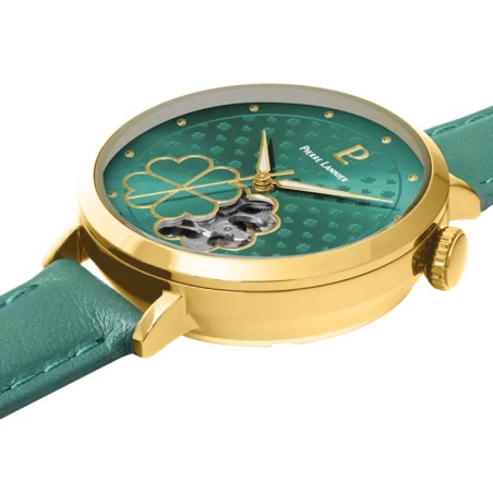 Montre femme pierre lannier esperance doré cadran vert bracelet cuir vert 147k577 – montres françaises