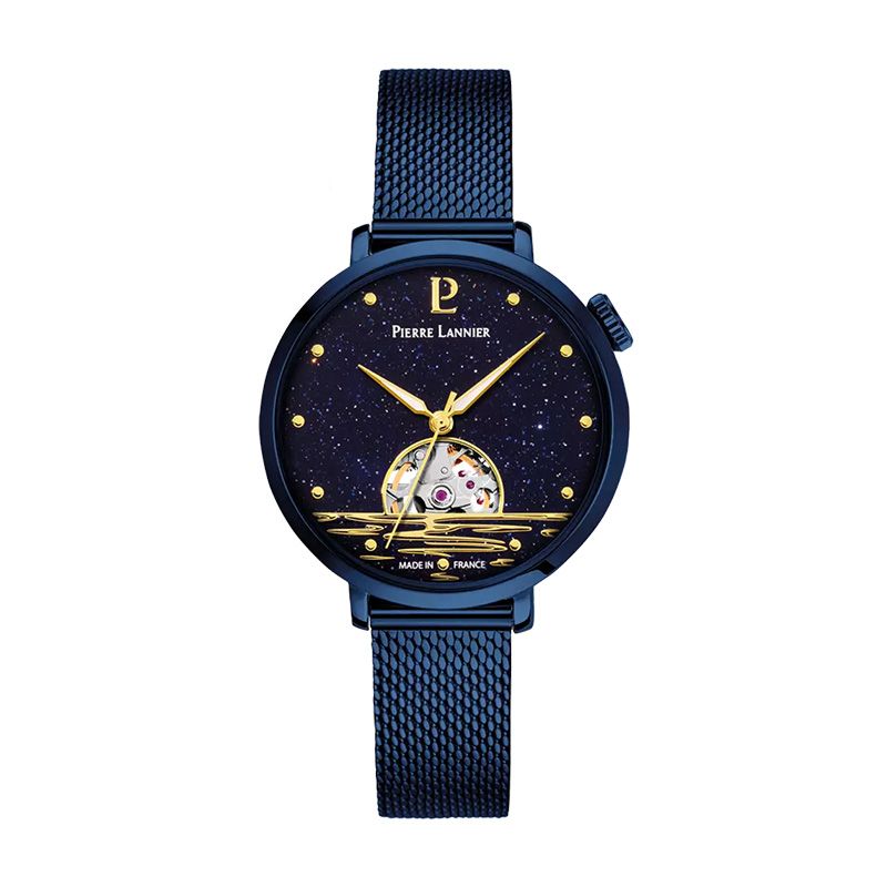 Montre femme pierre lannier australe bleu cadran bleu bracelet acier milanais bleu 148h866 - fete-des-meres - edora