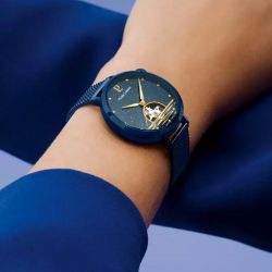 Montre femme pierre lannier australe bleu cadran bleu bracelet acier milanais bleu 148h866 - fete-des-meres - edora - 1