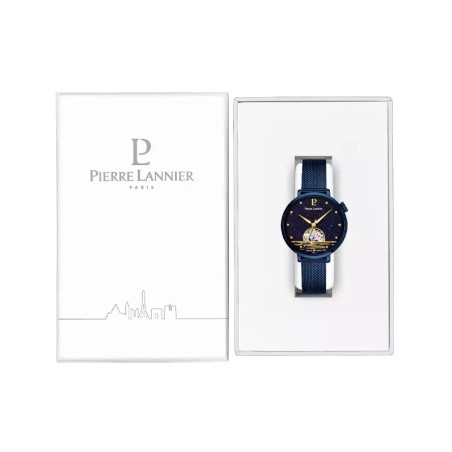 Montre femme pierre lannier australe bleu cadran bleu bracelet acier milanais bleu 148h866 – montres françaises