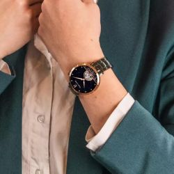 Montre femme pierre lannier australe gris cadran noir bracelet acier gris 149k739 - montres-femme - edora - 1