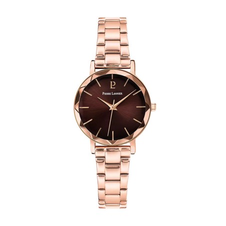 Coffret femme pierre lannier  multiples doré-rose cadran chocolat bracelet acier doré-rose 175f988 – montres françaises