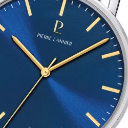 Montre homme pierre lannier essential argenté cadran bleu bracelet acier milanais argenté 217g161 - montres-homme - edora - 1