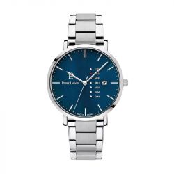 Montre homme pierre lannier data cadran bleu bracelet acier argenté 242d161 - montres-homme - edora - 0