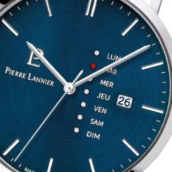 Montre homme pierre lannier data cadran bleu bracelet acier argenté 242d161 - montres-homme - edora - 2