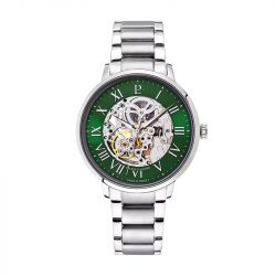 Montre homme pierre lannier automatic argenté cadran vert bracelet acier argenté 317b171 - montres-homme - edora - 0