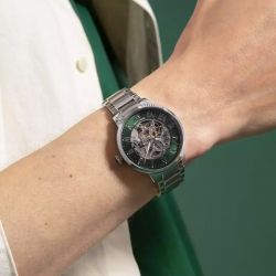 Montre homme pierre lannier automatic argenté cadran vert bracelet acier argenté 317b171 - montres-homme - edora - 1