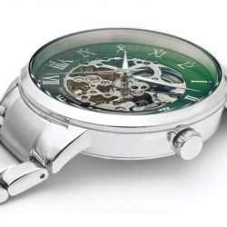 Montre homme pierre lannier automatic argenté cadran vert bracelet acier argenté 317b171 - montres-homme - edora - 2