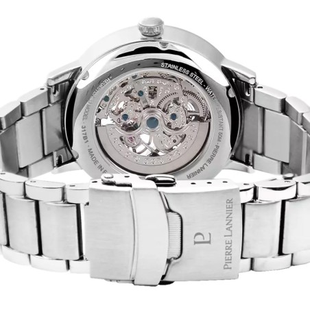 Montre homme pierre lannier automatic argenté cadran vert bracelet acier argenté 317b171 – montres françaises