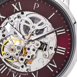Montre homme pierre lannier automatic argenté cadran bordeaux bracelet acier milanais argenté 323d151 - accueil - edora - 2