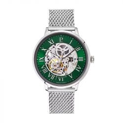 Montre homme pierre lannier automatic argenté cadran vert bracelet acier milanais argenté 323d171 - montres-homme - edora - 0