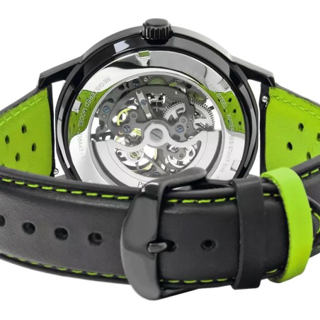 Montre homme pierre lannier paddock cadran noir bracelet cuir noir 341a477 – montres françaises
