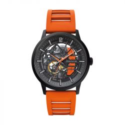 Montre homme pierre lannier paddock noir cadran noir bracelet caoutchouc orange 341a499 - montres-homme - edora - 0
