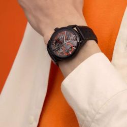 Montre homme pierre lannier monarck noir cadran noir bracelet cuir noir 347a433 - montres-homme - edora - 1