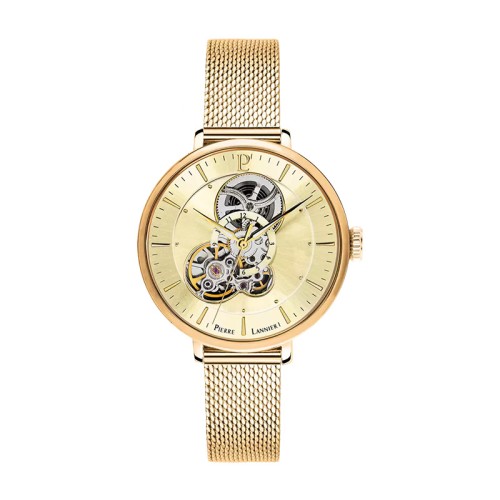 Montre Femme PIERRE LANNIER MELODIE Cadran Doré Bracelet Acier milanais Doré 349A502