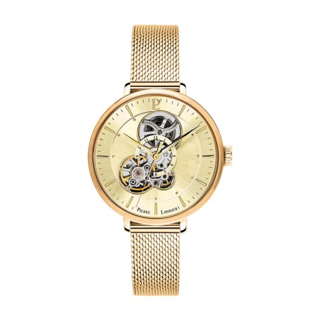 Montre femme pierre lannier melodie cadran doré bracelet acier milanais doré 349a502 – montres françaises