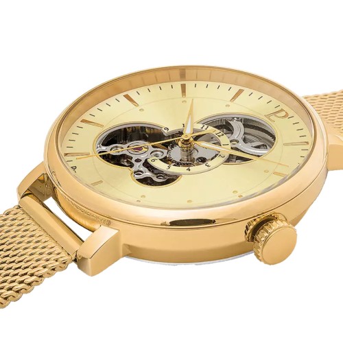 Montre Femme PIERRE LANNIER MELODIE Cadran Doré Bracelet Acier milanais Doré 349A502