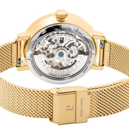 Montre femme pierre lannier melodie cadran doré bracelet acier milanais doré 349a502 – montres françaises