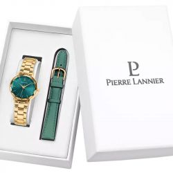 Coffret femme pierre lannier multiples cadran vert bracelet cuir vert 351k562 - montres-femme - edora - 3