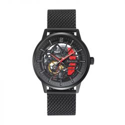 Coffret homme pierre lannier paddock cadran noir bracelet acier milanais noir 385c439 - montres-homme - edora - 0