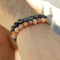 Bracelet homme rochet zen jaspe et oeil de tigre hb2808 - bracelets-homme - edora - 1