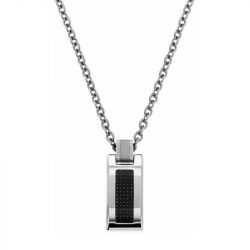 Collier Homme ROCHET MERCURY Acier Argenté et Carbone P533181