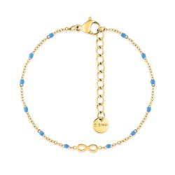 Bracelet femme inifini edora acier doré et turquoises edo403902 - bracelets-femme - edora - 0