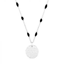Collier femme edora martelé acier argenté edo432239 - colliers-femme - edora - 0