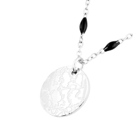 Collier femme edora martelé acier argenté edo432239 – colliers femme