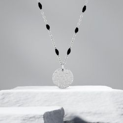 Collier femme edora martelé acier argenté edo432239 - colliers-femme - edora - 3