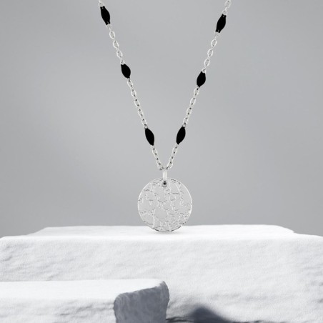 Collier femme edora martelé acier argenté edo432239 – colliers femme