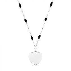 Collier femme edora coeur acier argenté edo432245 - colliers-femme - edora - 0
